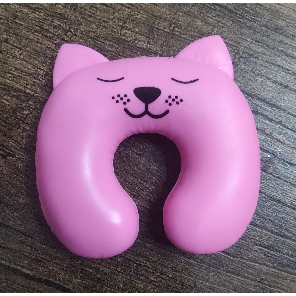 Barbie Pink Passport Travel Fashionista Doll Cat Neck Pillow Accessory Toy Z35